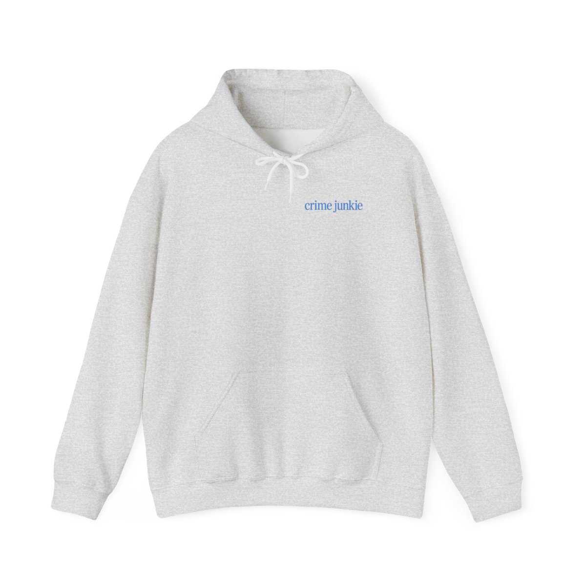 Crime Junkie text hoodie | "Always go a layer deeper" graphic hoodie | Crime Junkies Podcast Merch - alternate angle 2, merchandise
