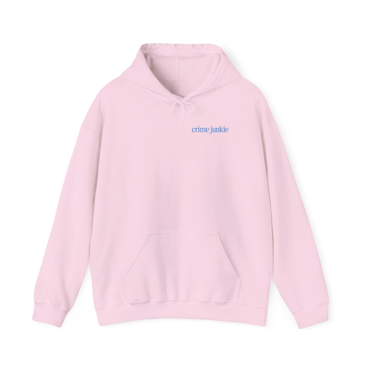 Crime Junkie text hoodie | "Always go a layer deeper" graphic hoodie | Crime Junkies Podcast Merch - alternate angle 5, merchandise