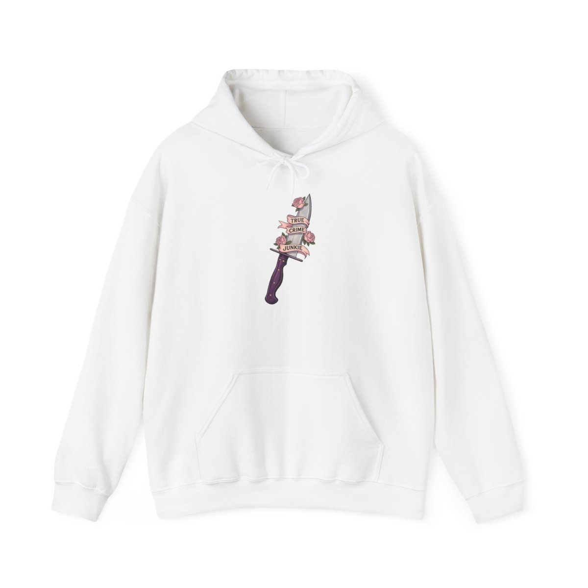 Stacked Roses Dagger Hoodie | Floral Knife Illustration | Crime Junkies Podcast Merch - Official Hoodies merchandise