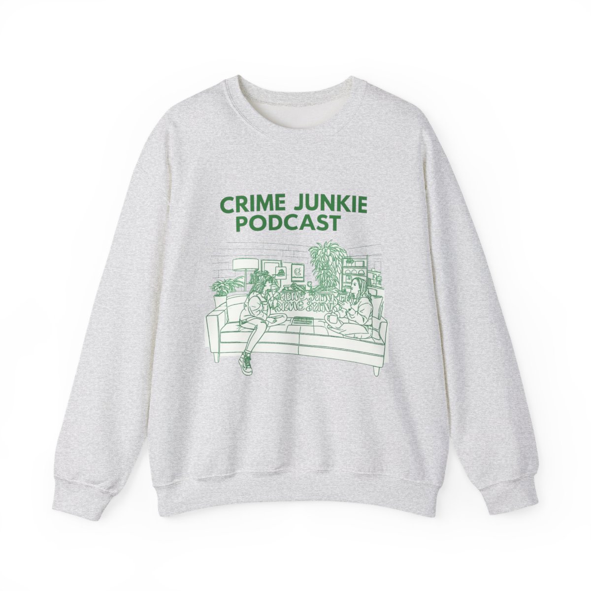 Crime Junkie Podcast Crewneck Sweatshirt | Cozy Podcast Logo Sweatshirt | Crime Junkies Podcast Merch - alternate angle 2, merchandise