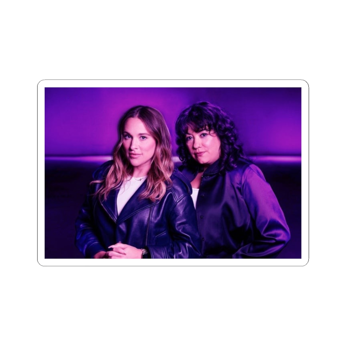 Two Women Portrait Stickers | Kiss-Cut Sticker | Crime Junkies Podcast Merch - alternate angle 3, merchandise